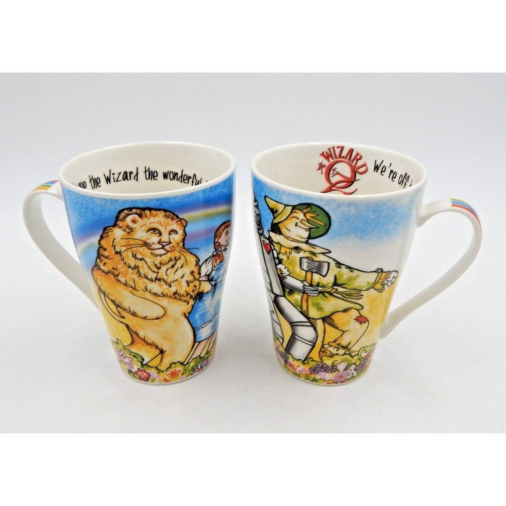 Paul Cardew Wizard of Oz Coffee Mug 15 oz Dorothy Tin Man Lion Scarecrow 2 PC